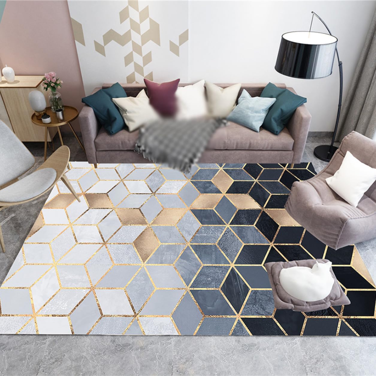 オシャレラグ　北欧風　うねうね　140x200CM Amazon｜[YXSNG] 北欧風ラグカーペット 洗えるラグ 滑り止め